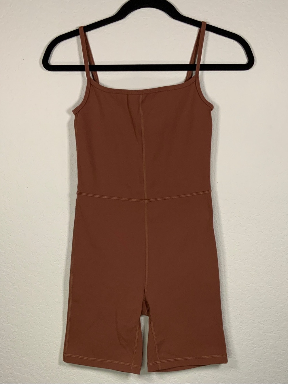 Wilfred Free Aritzia Rust Brown Spaghetti-Strap Romper